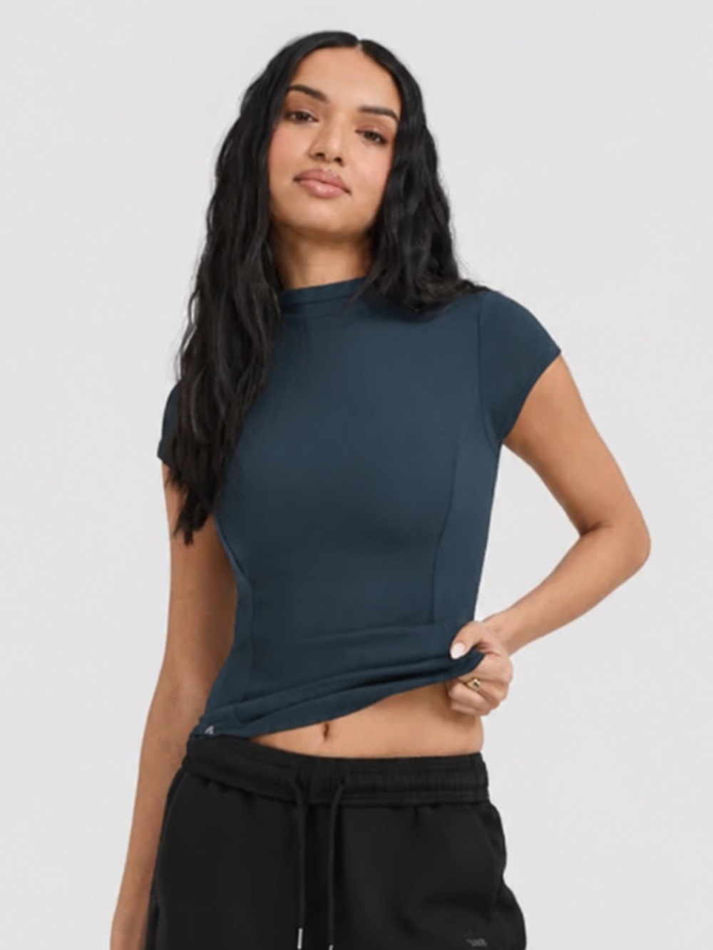 Oner Active MELLOW™ RIB MOCK NECK TANK FULL LENGTH | OIL BLUE SMALL